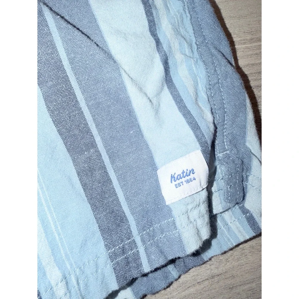 R1 Katin Striped Drawstring Casual Beach Swim Shorts Mens Medium‎ MD Blue White